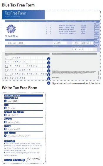 Formulario tax free